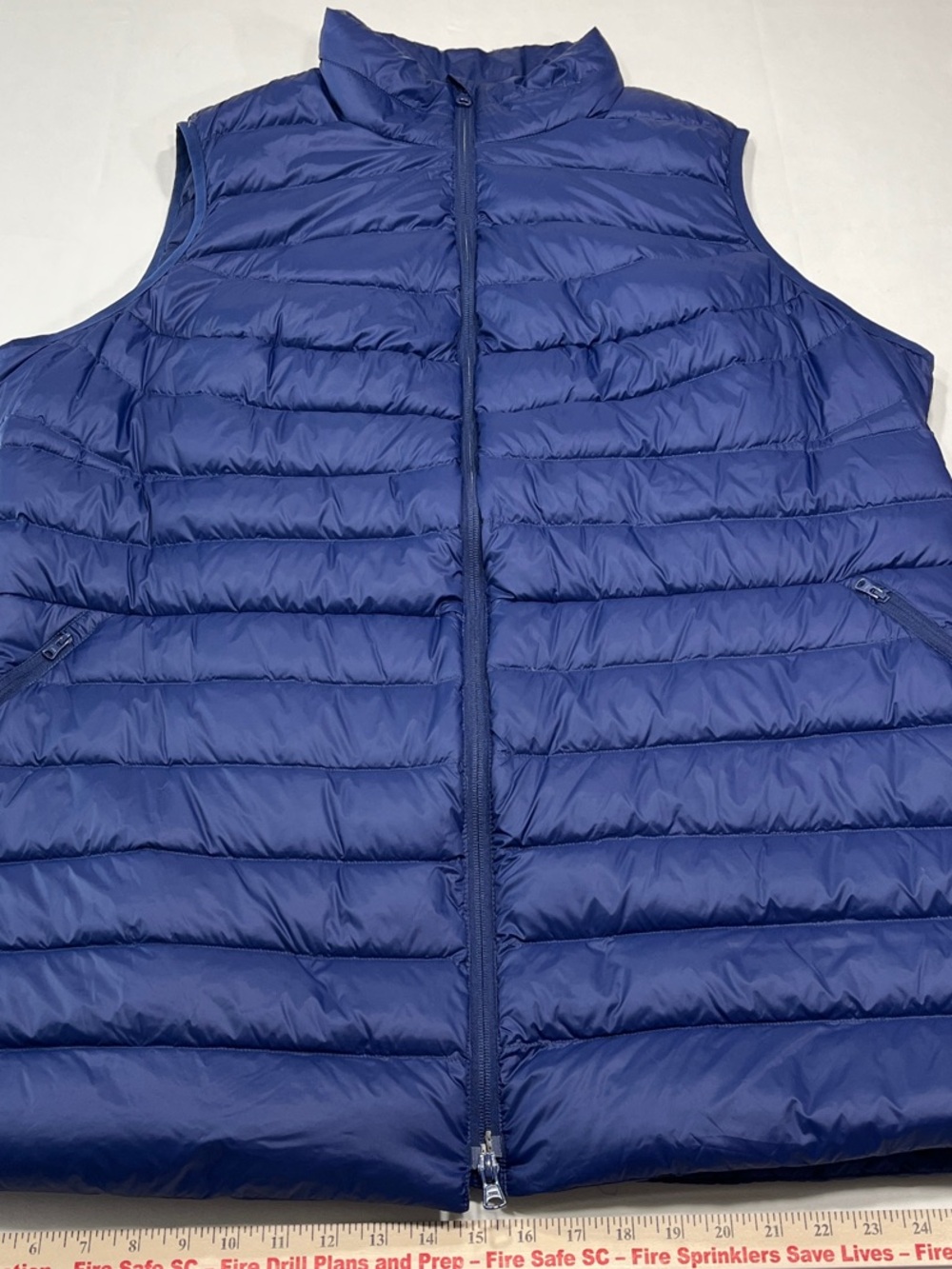 Lands’ End Women’s 2X Blue Lightweight Puffer Vest Full Zip Plus Size 20W 22W